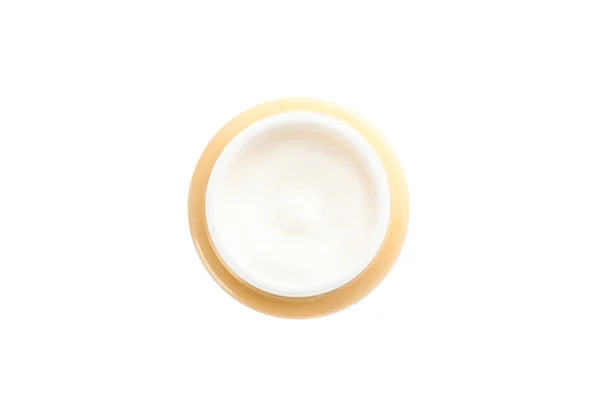 Vaso di crema invernale per pelle isolata su sfondo bianco, top v — Foto Stock