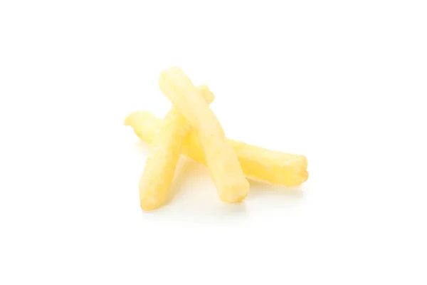 Pilha de saborosas batatas fritas isoladas no fundo branco — Fotografia de Stock