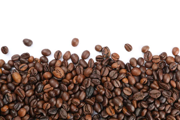 Ramka ziaren kawy izolowane na białym tle, widok z góry — Zdjęcie stockowe