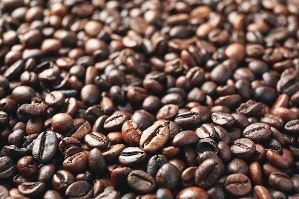 Teksturowane tło ziarna kawy, zbliżenie — Zdjęcie stockowe