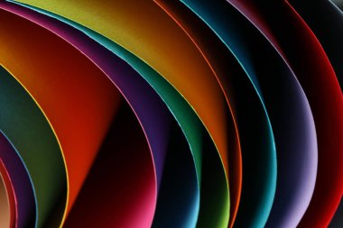 Çok renkli çarşaflar, arka plan desenli, kapat. Özet geç