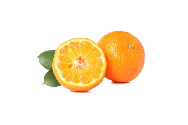 Juicy ripe mandarins isolated on white background — Stock Photo, Image