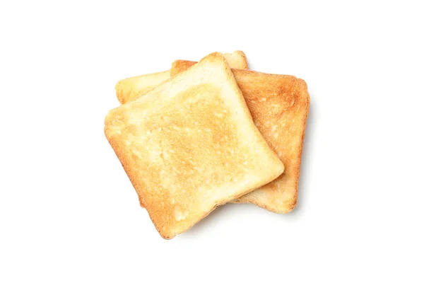 Drei Scheiben Toast auf weißem Hintergrund — Stockfoto