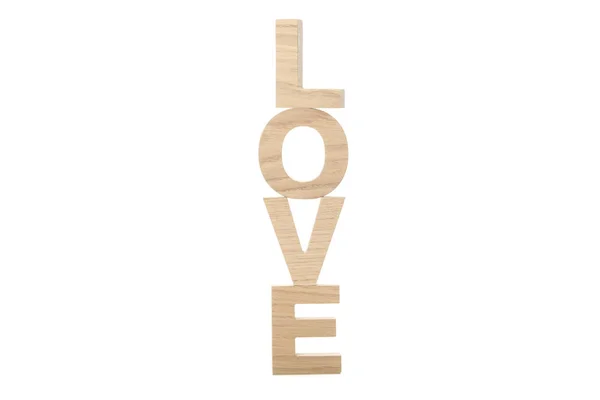 Love made of wooden letters isolated on white background — 스톡 사진