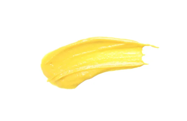 Tache de sauce au fromage isolée sur fond blanc, vue de dessus — Photo