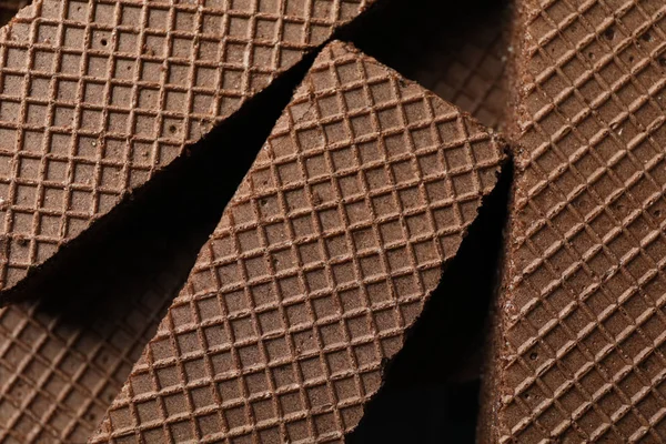 Obleas de chocolate dulce textura de fondo, de cerca — Foto de Stock