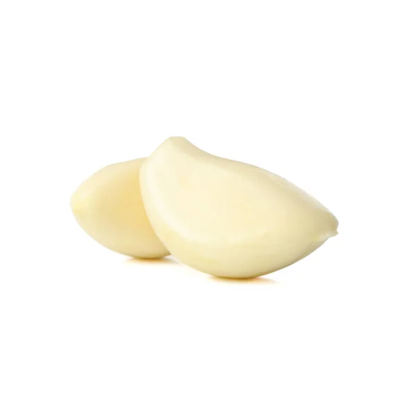 Fresh garlic slices isolated on white background — Stock Photo, Image