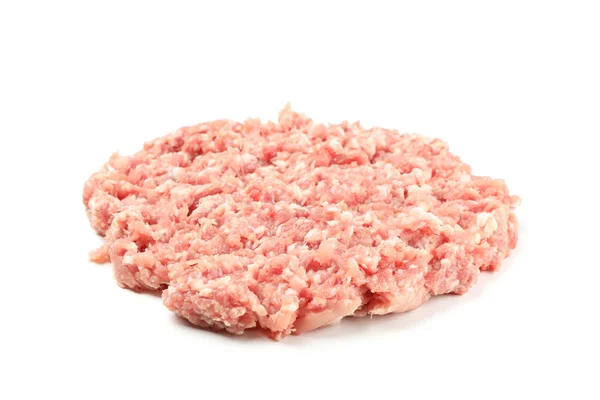 Carne picada saborosa isolada sobre fundo branco — Fotografia de Stock