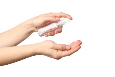 Elinde antiseptik antibakteriyel dezenfektan var.