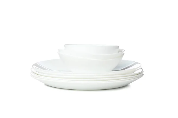 Vaisselle isolée sur fond blanc. Cuisine, service — Photo