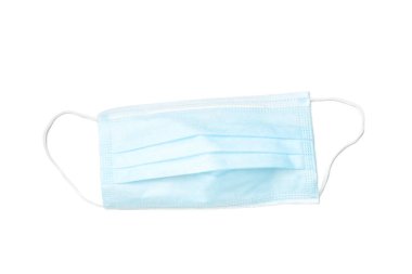 Koruyucu maske beyaz arka planda izole edilmiş. Virüs koruması