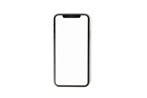 Telefon s prázdnou obrazovkou izolované na bílém pozadí — Stock fotografie