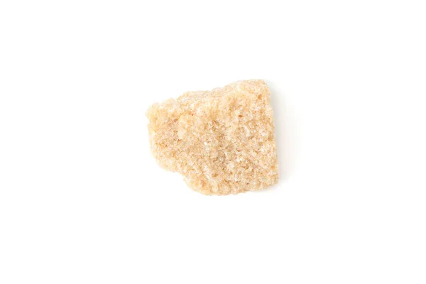 Kahverengi şeker dilimi beyaz arkaplanda izole edilmiş, kapat — Stok fotoğraf