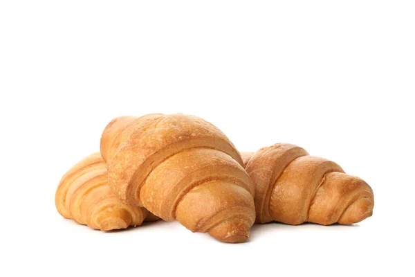 Vers gebakken croissants geïsoleerd op witte achtergrond — Stockfoto