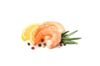Biberiyeli, biberiyeli ve limonlu karides.
