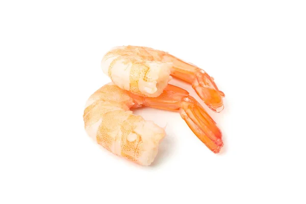 Camarões deliciosos isolados sobre fundo branco. Frutos do mar — Fotografia de Stock