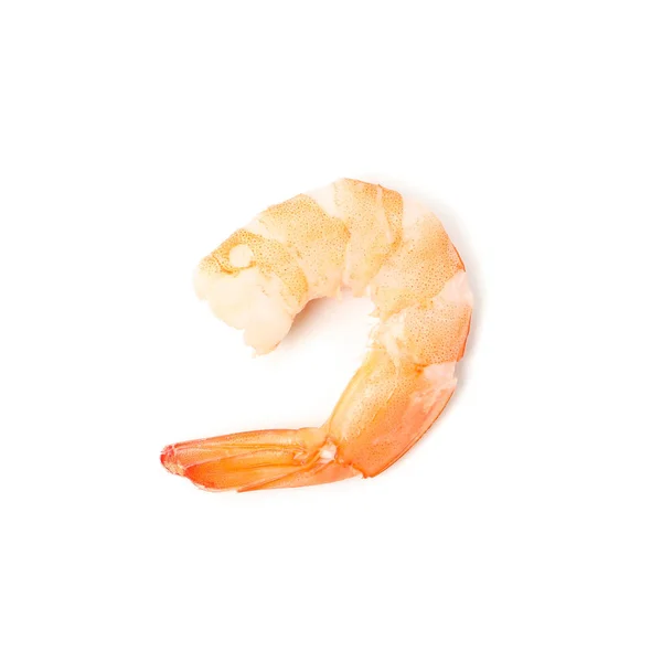美味的虾在白色背景上被隔离。海鲜食品 — 图库照片