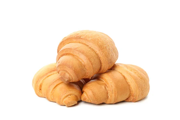 Čerstvě pečené croissanty izolované na bílém pozadí — Stock fotografie