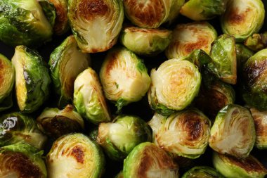 Kızarmış brussels filiz dokusu arka planı, kapatın