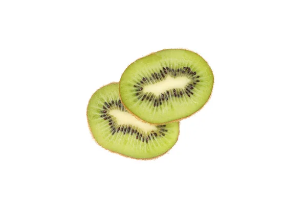 Fatias de kiwi frescas isoladas em fundo branco — Fotografia de Stock