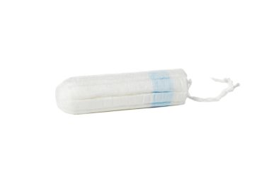 Tampon beyaz arkaplanda izole edildi, kapat