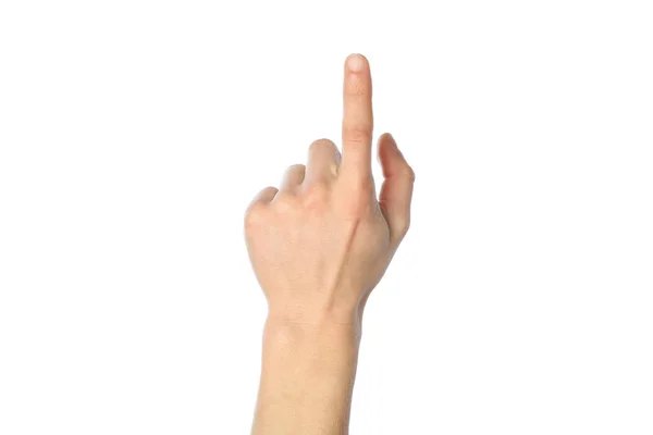 Male Hand Isolated White Background Gestures — 스톡 사진