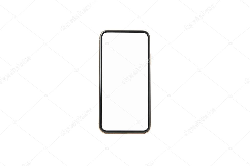 Phone with empty screen isolated on white background