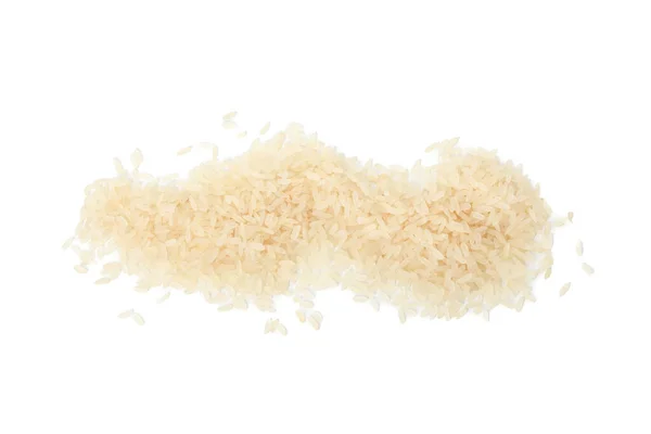 Ρύζι Απομονωμένο Λευκό Φόντο Κορυφαία Προβολή — Φωτογραφία Αρχείου