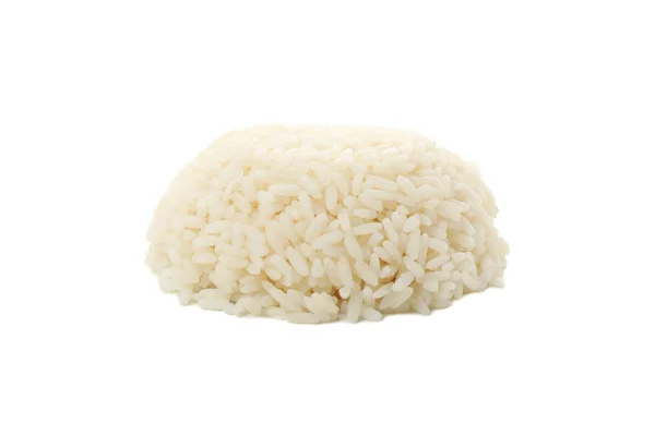 Gekookte Witte Rijst Geïsoleerd Witte Achtergrond — Stockfoto