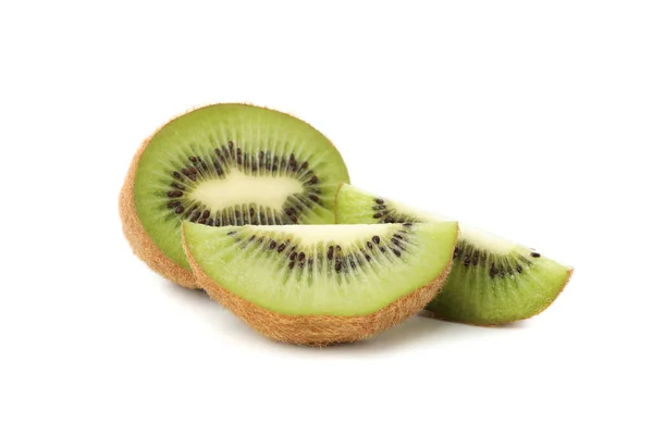 Maturo Fresco Kiwi Isolato Sfondo Bianco — Foto Stock