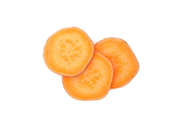 Süßkartoffelscheiben Isoliert Auf Weißem Hintergrund — Stockfoto