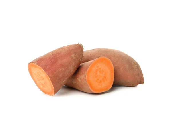 Słodkie Ziemniaki Izolowane Białym Tle Warzywa — Zdjęcie stockowe