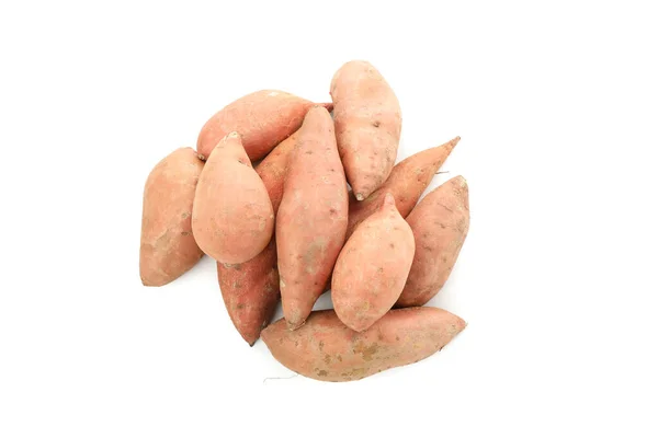Heap Sweet Potato Isolated White Background — Stock Photo, Image