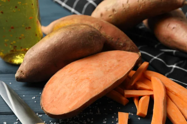 Sweet Potato Ingredients Wooden Background Close — Stock Photo, Image