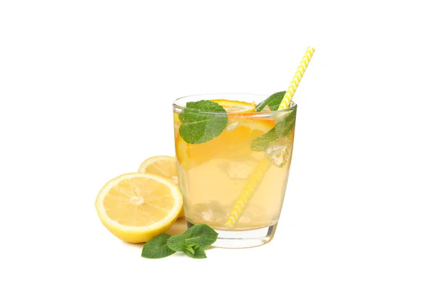 Glass Lemonade Isolated White Background — Stock Photo, Image