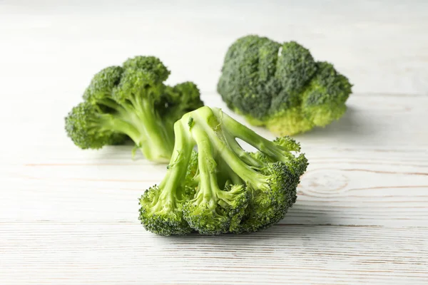 Broccoli Wooden Background Close Healthy Food — Stock Photo, Image