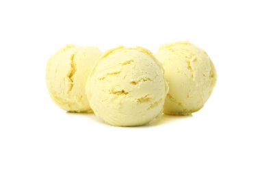 Dondurma topları beyaz arkaplanda izole