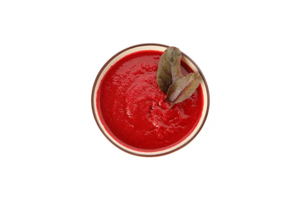Tomatencremesuppe Isoliert Auf Weißem Hintergrund — Stockfoto