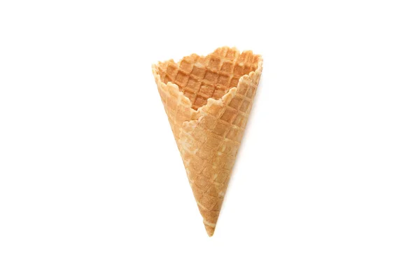 Κώνο Wafer Απομονώνεται Λευκό Φόντο Γλυκό Παγωτό — Φωτογραφία Αρχείου