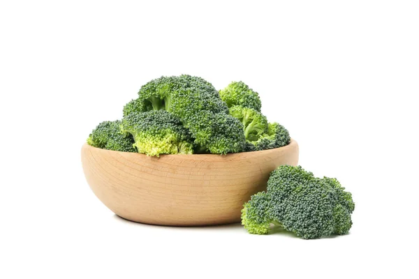 Ciotola Con Broccoli Isolati Fondo Bianco Ortaggi Freschi — Foto Stock