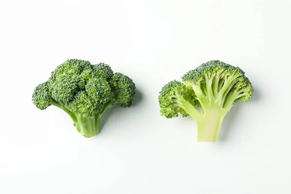 Broccoli White Background Top View Healthy Food — Stock Photo, Image