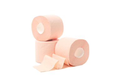 tuvalet kağıdı beyaz arkaplanda izole edildi 