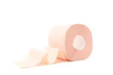 Tek tuvalet kağıdı beyaz arkaplanda izole