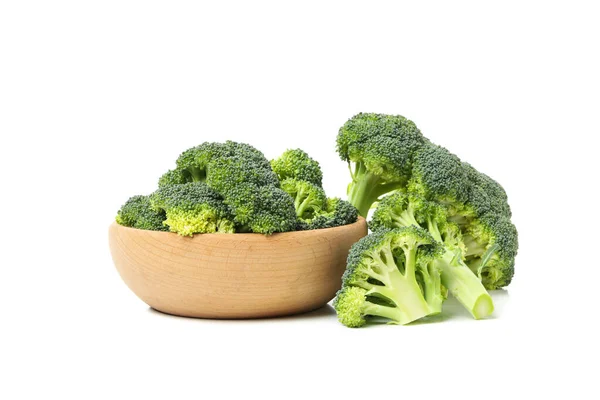 Bowl Broccoli Isolated White Background Fresh Vegetable — Stock Photo, Image