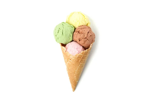 Ice Cream Wafer Cone Isolated White Background — Stock Photo, Image