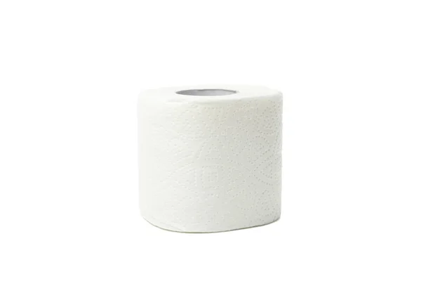 Tek Tuvalet Kağıdı Beyaz Arkaplanda Izole — Stok fotoğraf