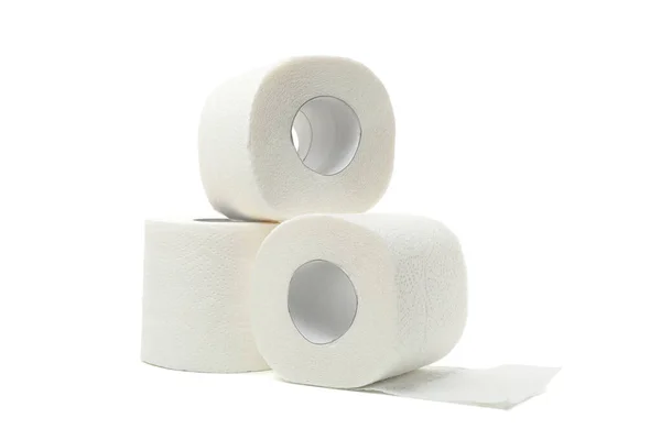 Skupina Toaletního Papíru Izolované Bílém Pozadí — Stock fotografie
