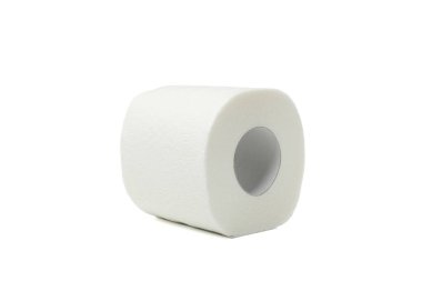 Tek tuvalet kağıdı beyaz arkaplanda izole