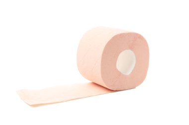 Tek tuvalet kağıdı beyaz arkaplanda izole