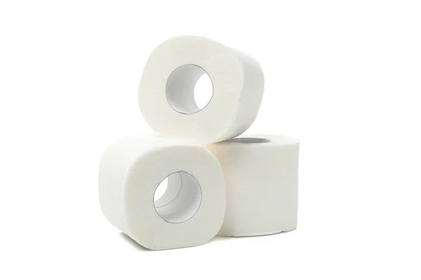 Groupe Papier Toilette Isolé Sur Fond Blanc — Photo